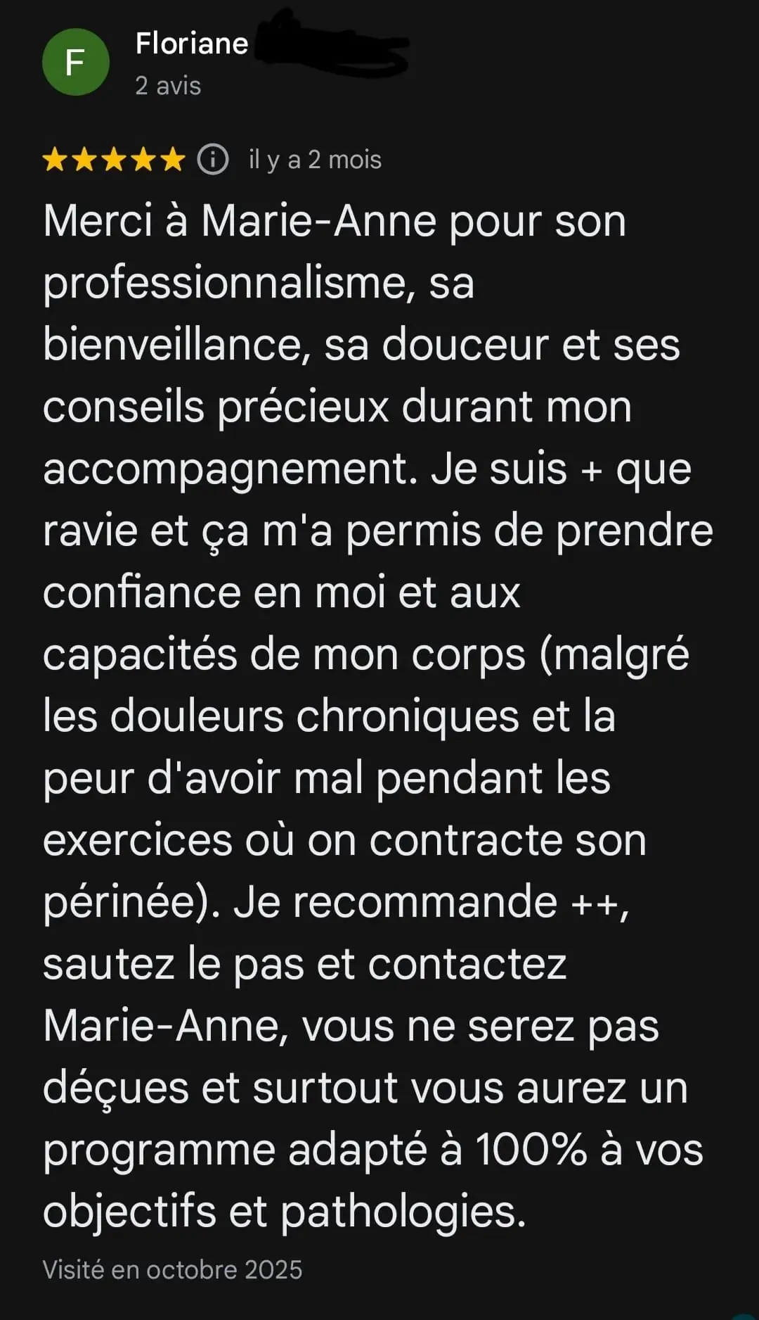 L'Avis de Floriane sur l'accompagnement Bouger avec l'Endo